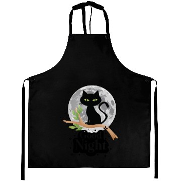 Discover Black Cat Moon Good Night Aprons