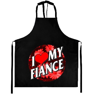 Discover Valentines Aprons, I Love My Fiance Heart Floral