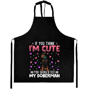 Discover Doberman Heart Valentine's Day Animal For Womens Aprons