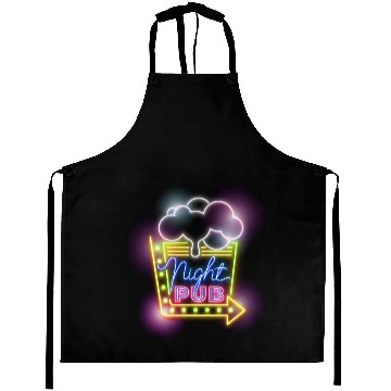 Discover Night Pub Neon Sign Aprons