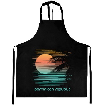 Discover Artistic Dominican Republic Palm Tree Vacation Aprons