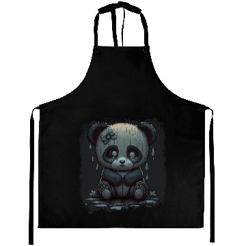 Discover cute sad panda Aprons