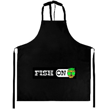 Discover Fish ON pineapple Sticker go fishing mode Aprons