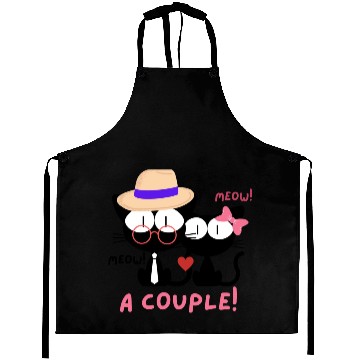 Discover sweet couple cats for valentine gift Aprons