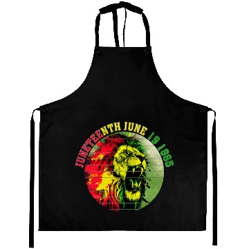Discover Juneteenth lion Black Pride African American Aprons