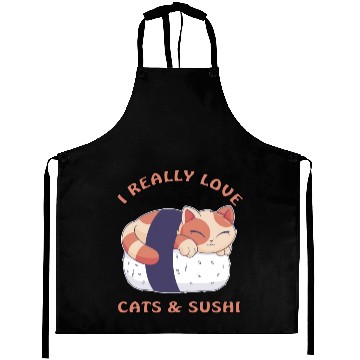 Discover I love cats and sushi Aprons