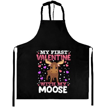 Discover My First Valentine With My Moose Animal Heart Aprons