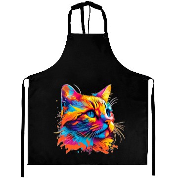 Discover MULTICOLORED CAT cat multicolor Rainbow Cat Aprons