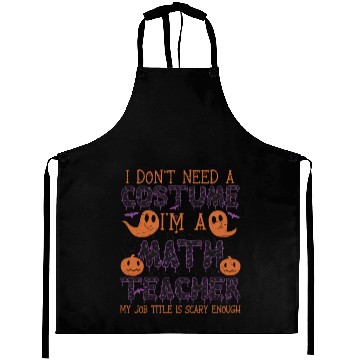Discover Math Teachers Love Brains - Halloween Costume Math Aprons