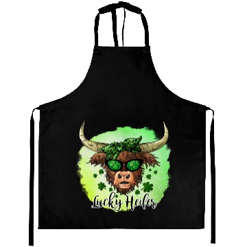 Discover St Patricks Day Irish Lucky Heifer Cattle Farmer Aprons