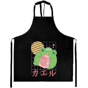 Discover Strawberry Milk Frog Japanese Aprons