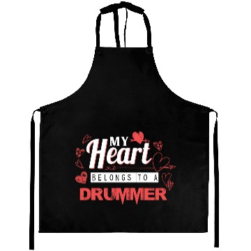 Discover My Heart Belongs to Drummer Valentines Day Gift Aprons