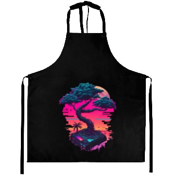 Discover Synthwave Bonsai Tree Aprons