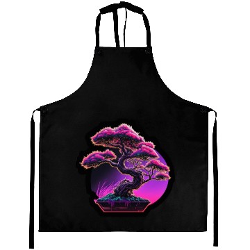 Discover Synthwave Bonsai Tree Aprons