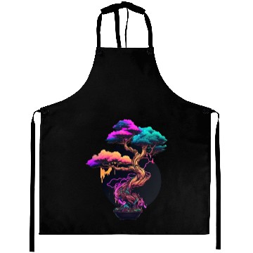 Discover Synthwave Bonsai Tree Aprons