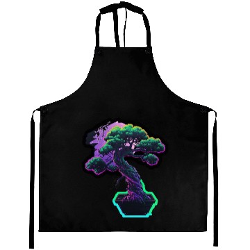 Discover Synthwave Bonsai Tree Aprons