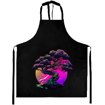 Discover Synthwave Bonsai Tree Aprons