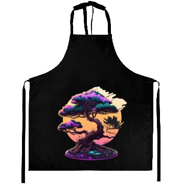 Discover Synthwave Bonsai Tree Aprons
