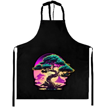 Discover Synthwave Bonsai Tree Aprons