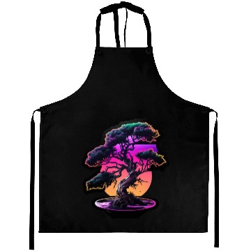 Discover Synthwave Bonsai Tree Aprons
