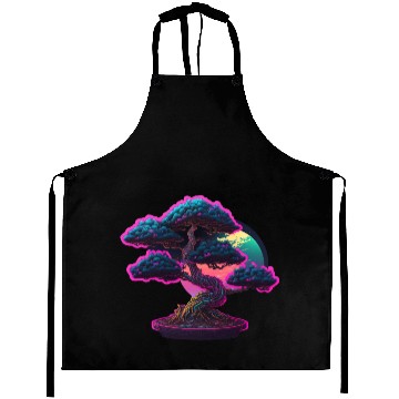 Discover Synthwave Bonsai Tree Aprons