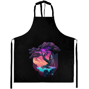 Discover Synthwave Bonsai Tree Aprons
