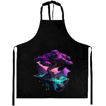 Discover Synthwave Bonsai Tree Aprons