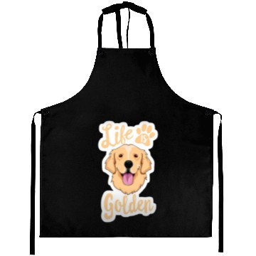 Discover Golden Retriever Illustration Comic Graphics Aprons
