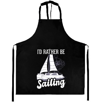 Discover Catamaran Captain I'd Rather Be Sailing Aprons
