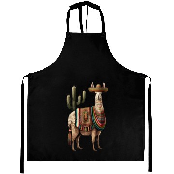 Discover Cute Llama Animal Lovers Mexican Llama Mexican Aprons