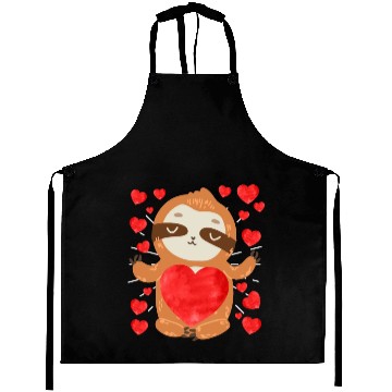 Discover Couple love you my sloth Valentine's Day Aprons