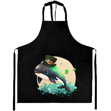 Discover St Patrick's Day Irish Cute Orca Saint Patrick Aprons