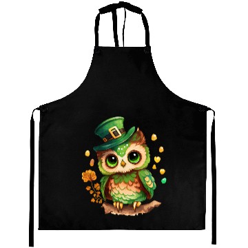 Discover St Patrick's Day Irish Funny Owl Saint Patrick Aprons