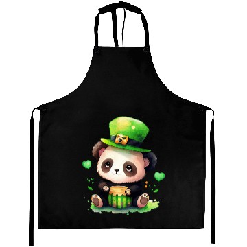 Discover St Patrick's Day Irish Funny Panda Saint Patrick Aprons