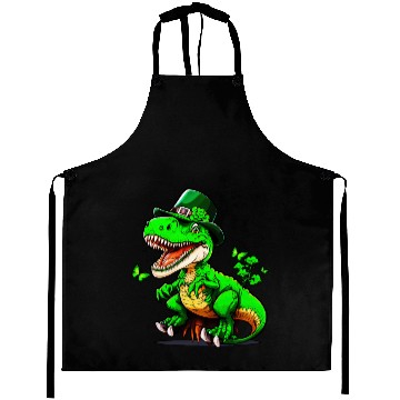 Discover St. Patrick Day T-rex Dinosaur With Hat Aprons