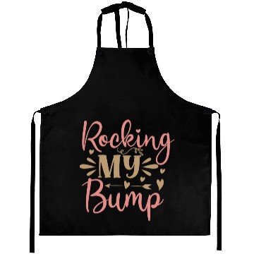 Discover Rocking my bump Typography Aprons