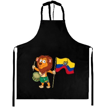 Discover Lion with the Ecuador flag Aprons