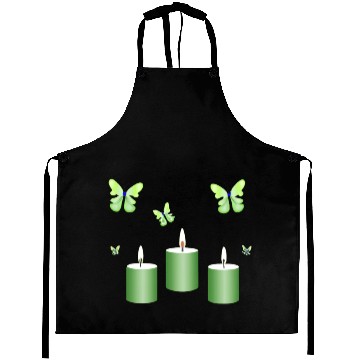Discover Green candle with butterflies Aprons