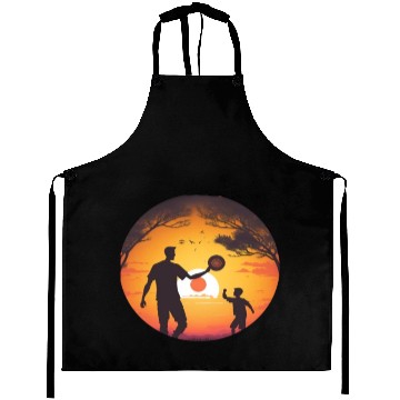 Discover Ultimate Frisbee Fans Father and Son Playing Aprons