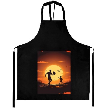 Discover Ultimate Frisbee Fans Father and Son Playing Aprons