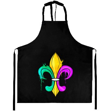 Discover Green, Golden and Purple Fleur De Lis Aprons