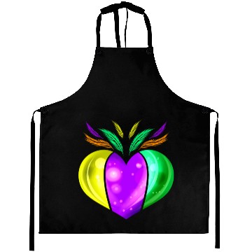 Discover Yellow Golden, Purple And Green Heart For Mardi Aprons