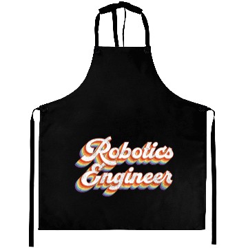 Discover Robot Robotics Engineer Retro Aprons