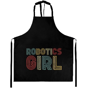 Discover Robot Robotics Engineer Girl Aprons