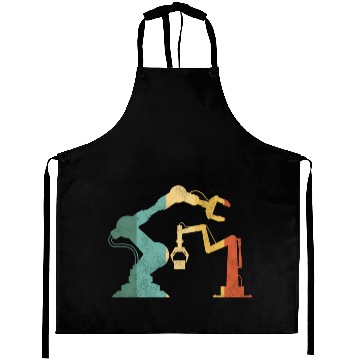 Discover Robot Robotics Engineer Retro Aprons