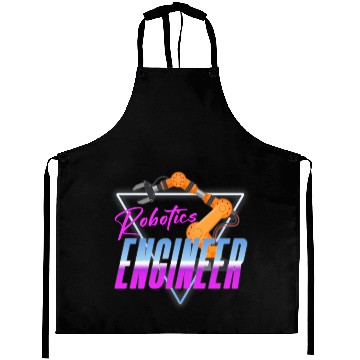 Discover Robot Robotics Engineer Retro Aprons