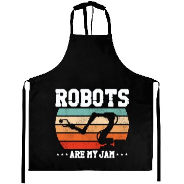Discover Robot Robotics Engineer Retro Aprons