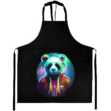 Discover Panda in a neon paradise Aprons