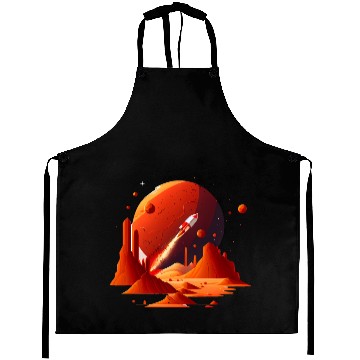 Discover Vintage Space Science Mars Fiction Geek Solar Aprons