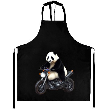 Discover Panda Riding on Motorcycle Aprons
